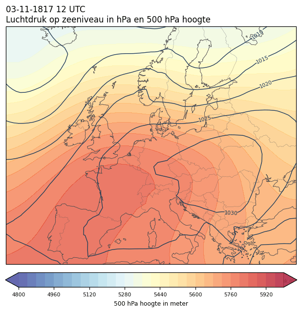 Weerkaart van 3 november 1817 om 12 UTC