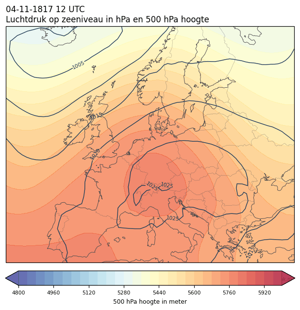 Weerkaart van 4 november 1817 om 12 UTC