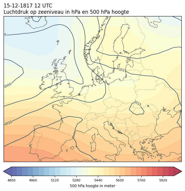 Weerkaart van 15 december 1817 om 12 UTC