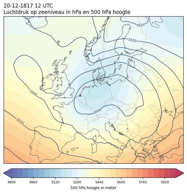 Weerkaart van 20 december 1817 om 12 UTC