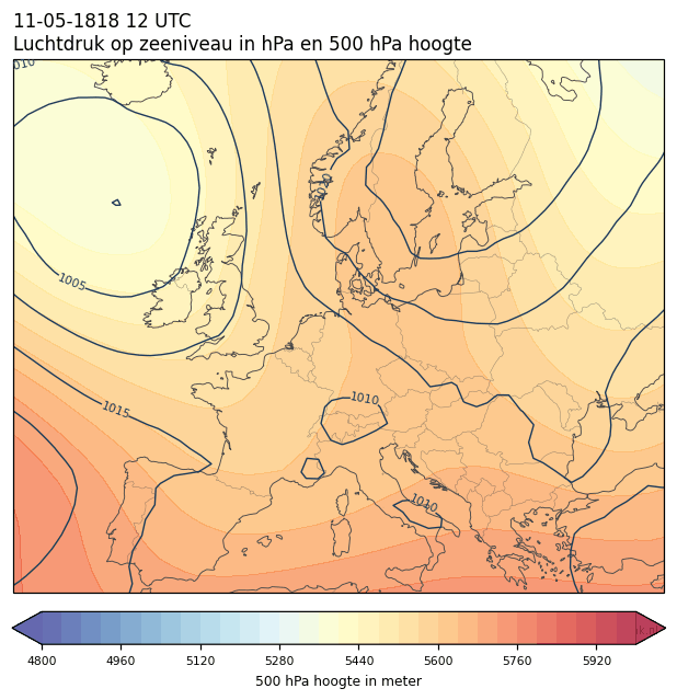 Weerkaart van 11 mei 1818 om 12 UTC
