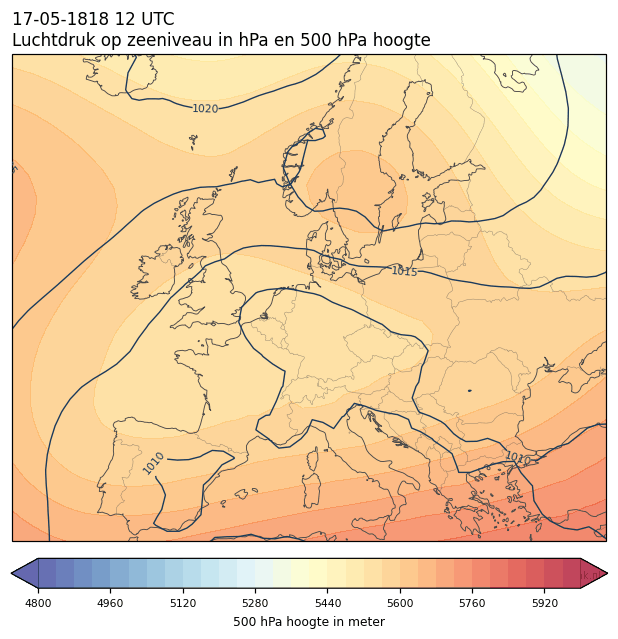 Weerkaart van 17 mei 1818 om 12 UTC