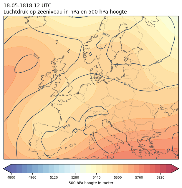 Weerkaart van 18 mei 1818 om 12 UTC