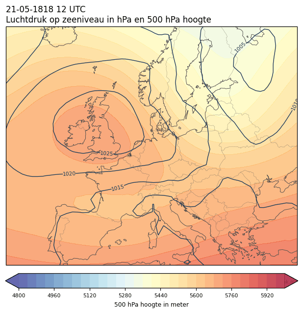 Weerkaart van 21 mei 1818 om 12 UTC