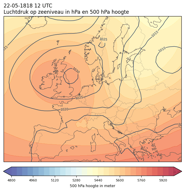 Weerkaart van 22 mei 1818 om 12 UTC