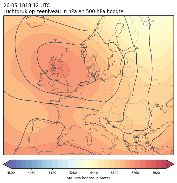 Weerkaart van 26 mei 1818 om 12 UTC