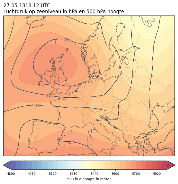 Weerkaart van 27 mei 1818 om 12 UTC