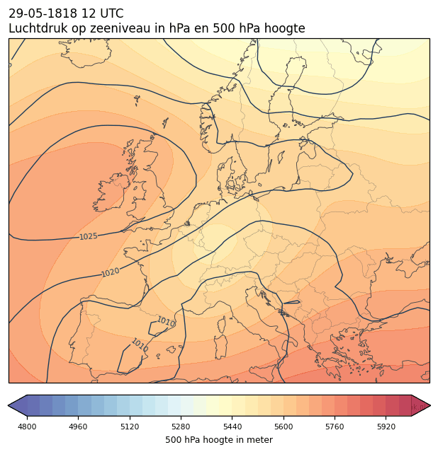 Weerkaart van 29 mei 1818 om 12 UTC