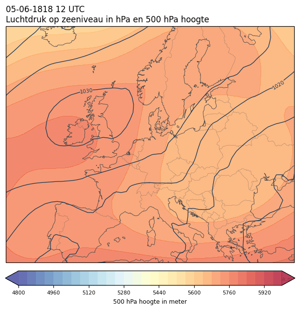 Weerkaart van 5 juni 1818 om 12 UTC