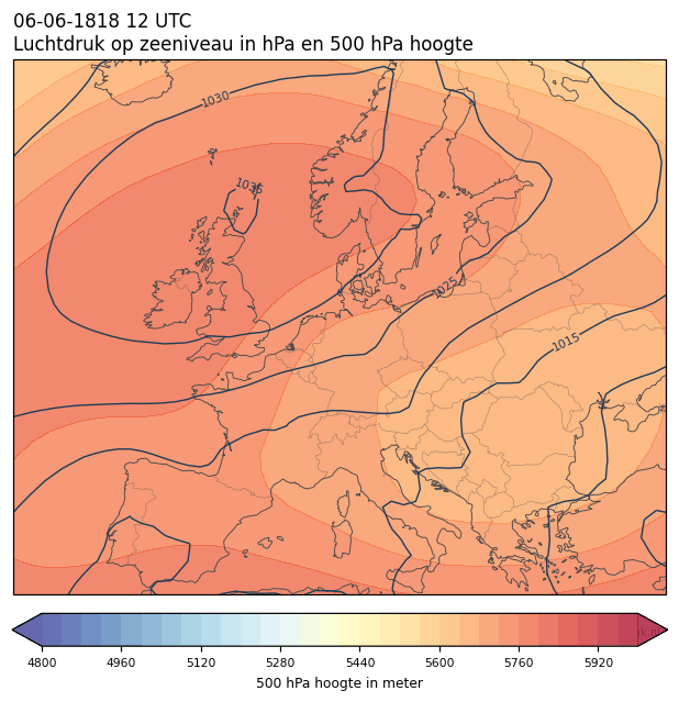 Weerkaart van 6 juni 1818 om 12 UTC