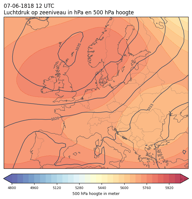 Weerkaart van 7 juni 1818 om 12 UTC