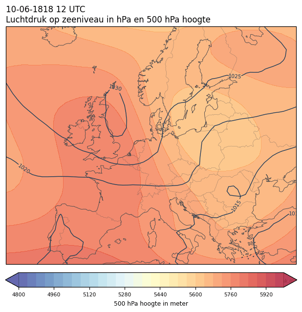 Weerkaart van 10 juni 1818 om 12 UTC