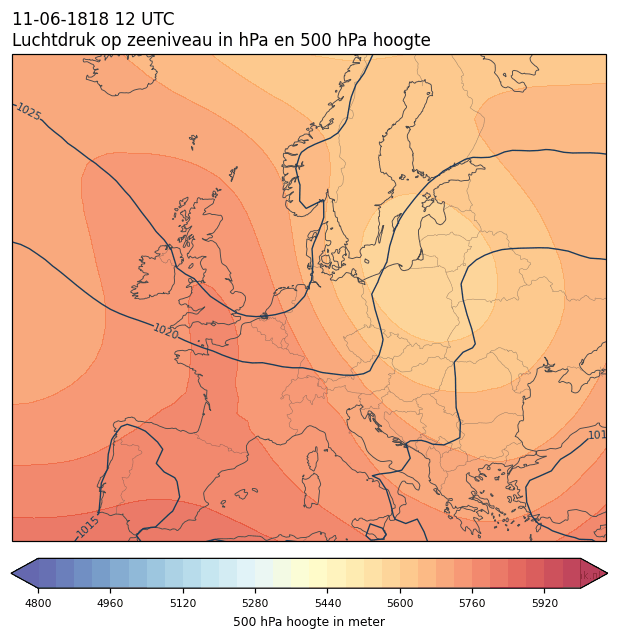 Weerkaart van 11 juni 1818 om 12 UTC
