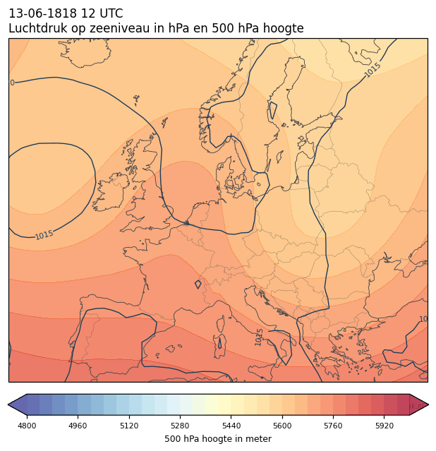 Weerkaart van 13 juni 1818 om 12 UTC