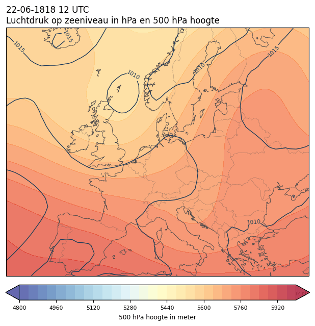 Weerkaart van 22 juni 1818 om 12 UTC
