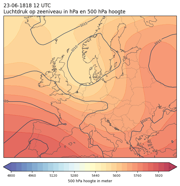 Weerkaart van 23 juni 1818 om 12 UTC