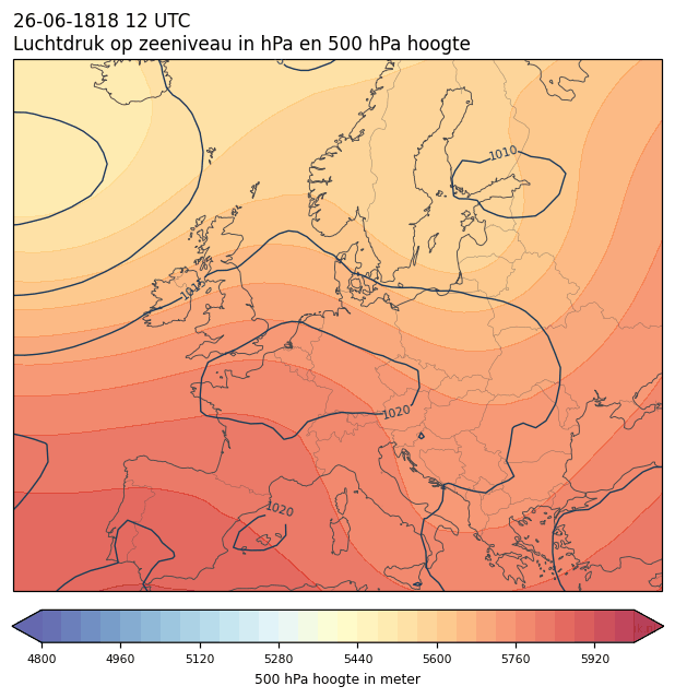 Weerkaart van 26 juni 1818 om 12 UTC