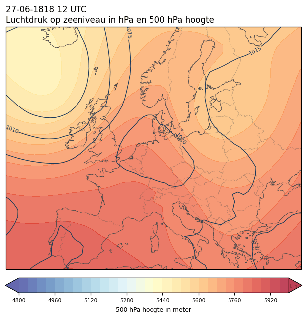 Weerkaart van 27 juni 1818 om 12 UTC