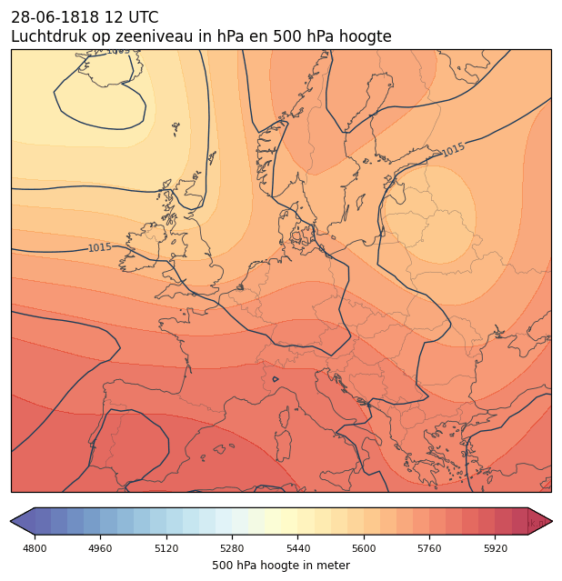 Weerkaart van 28 juni 1818 om 12 UTC