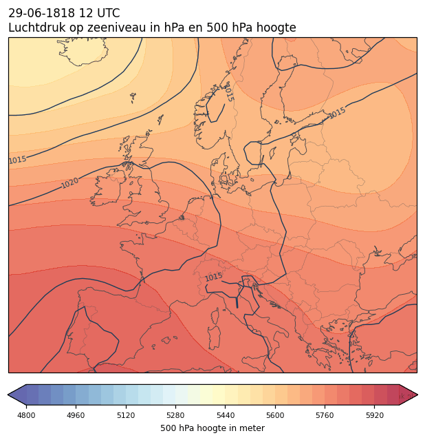 Weerkaart van 29 juni 1818 om 12 UTC