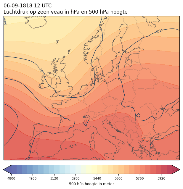 Weerkaart van 6 september 1818 om 12 UTC