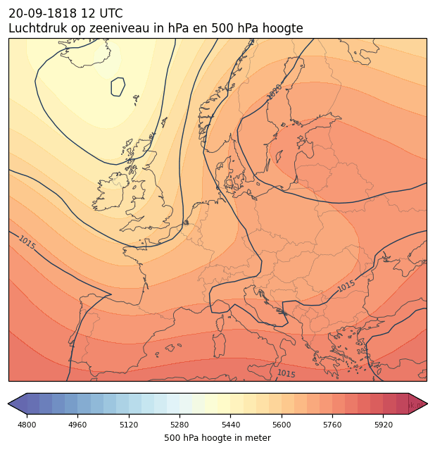 Weerkaart van 20 september 1818 om 12 UTC