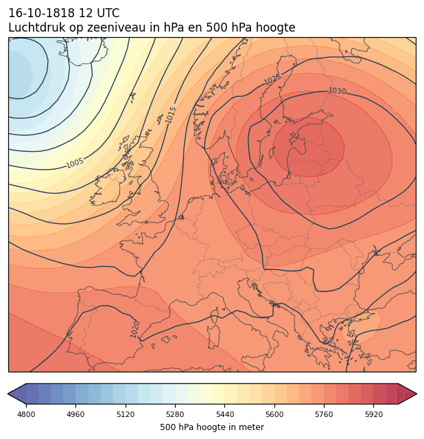 Weerkaart van 16 oktober 1818 om 12 UTC