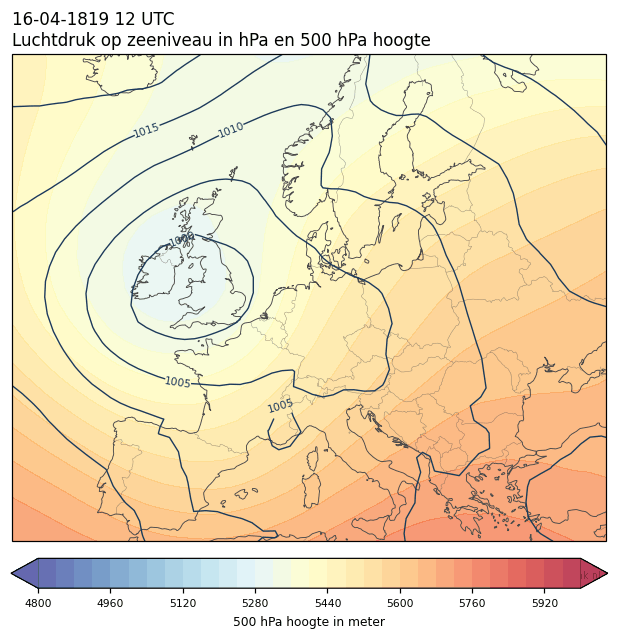Weerkaart van 16 april 1819 om 12 UTC