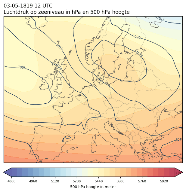 Weerkaart van 3 mei 1819 om 12 UTC