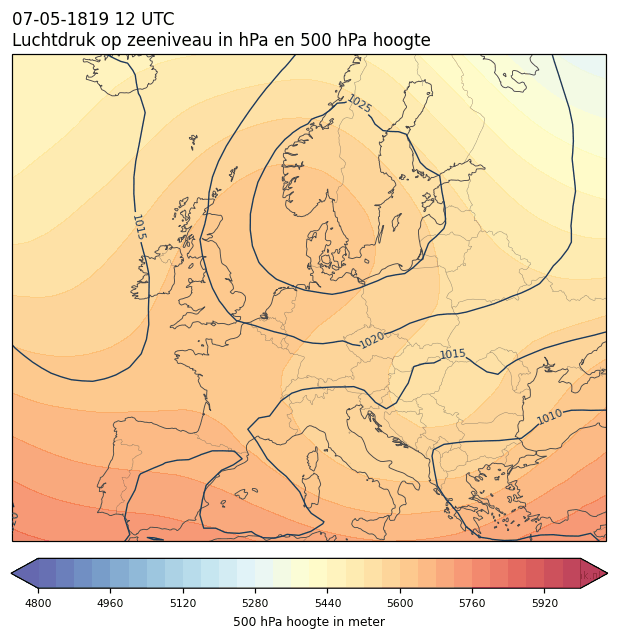 Weerkaart van 7 mei 1819 om 12 UTC