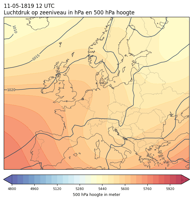 Weerkaart van 11 mei 1819 om 12 UTC