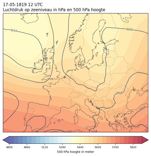 Weerkaart van 17 mei 1819 om 12 UTC