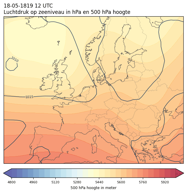 Weerkaart van 18 mei 1819 om 12 UTC