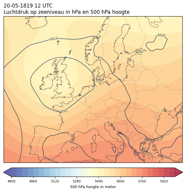 Weerkaart van 20 mei 1819 om 12 UTC