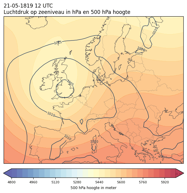 Weerkaart van 21 mei 1819 om 12 UTC