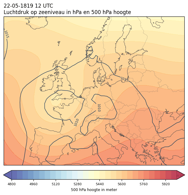 Weerkaart van 22 mei 1819 om 12 UTC
