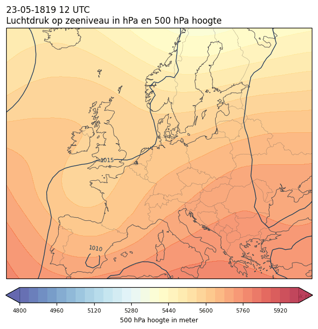 Weerkaart van 23 mei 1819 om 12 UTC