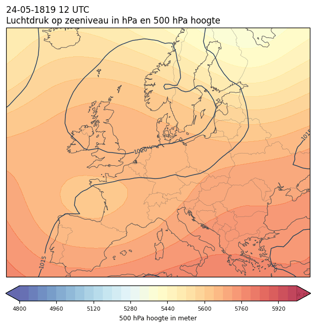 Weerkaart van 24 mei 1819 om 12 UTC