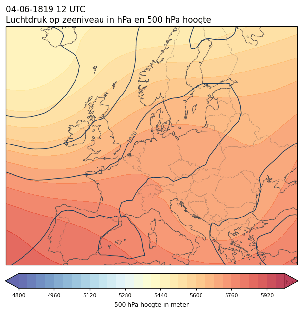 Weerkaart van 4 juni 1819 om 12 UTC