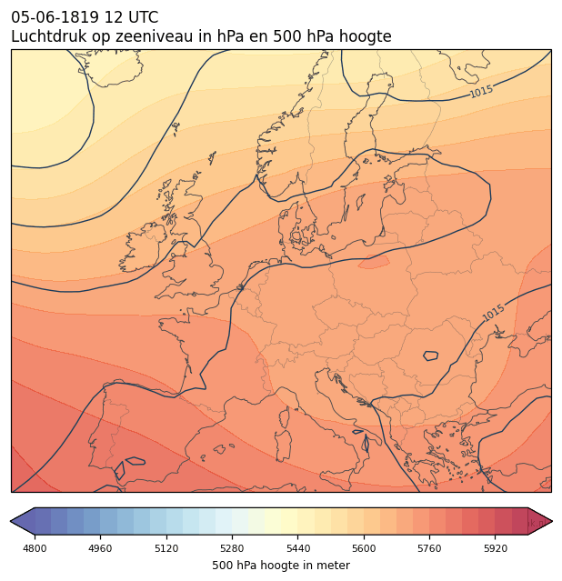 Weerkaart van 5 juni 1819 om 12 UTC