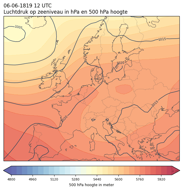 Weerkaart van 6 juni 1819 om 12 UTC