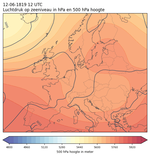 Weerkaart van 12 juni 1819 om 12 UTC