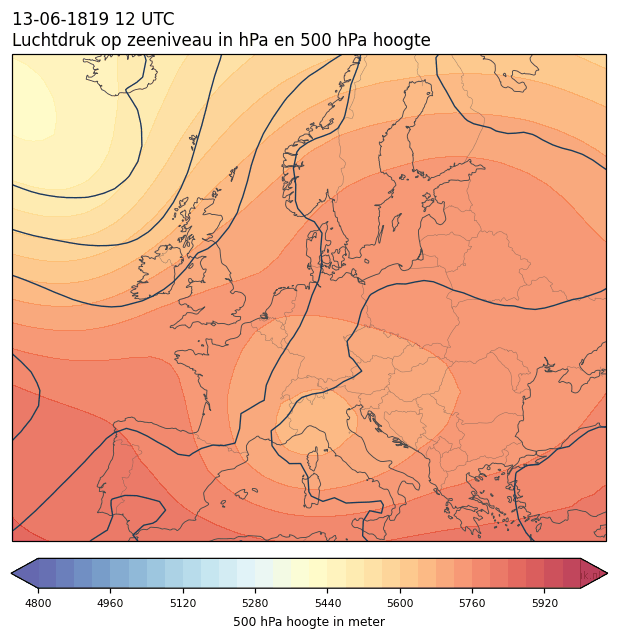 Weerkaart van 13 juni 1819 om 12 UTC