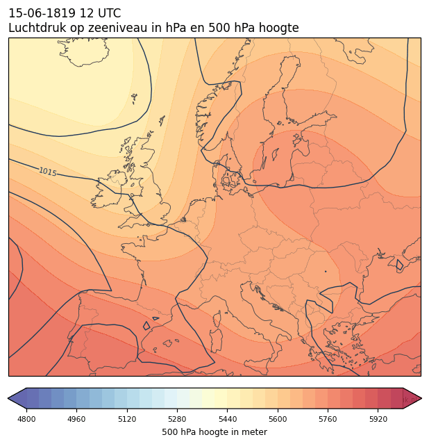 Weerkaart van 15 juni 1819 om 12 UTC