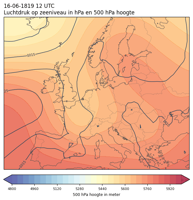 Weerkaart van 16 juni 1819 om 12 UTC