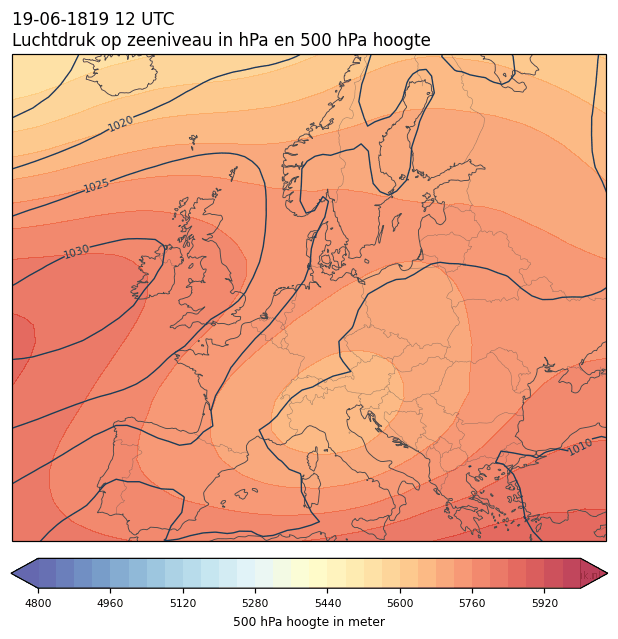 Weerkaart van 19 juni 1819 om 12 UTC