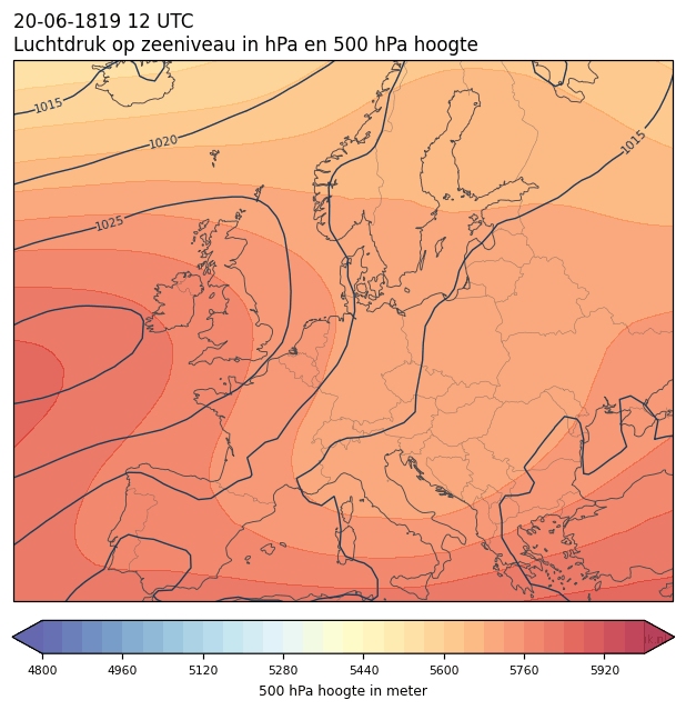 Weerkaart van 20 juni 1819 om 12 UTC