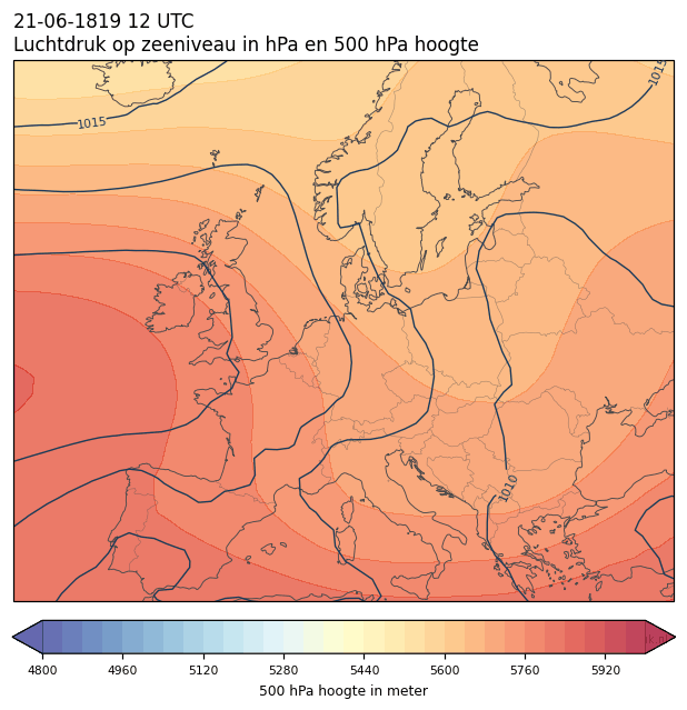 Weerkaart van 21 juni 1819 om 12 UTC