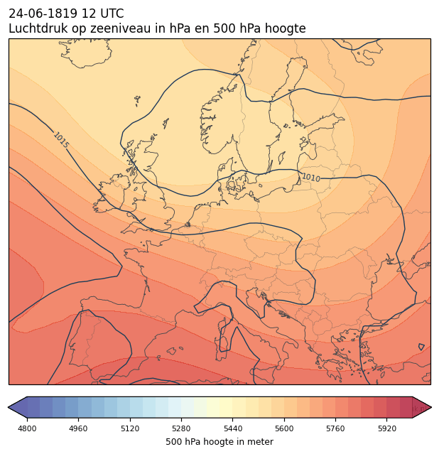 Weerkaart van 24 juni 1819 om 12 UTC