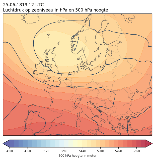 Weerkaart van 25 juni 1819 om 12 UTC